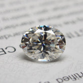 Oval Moissanite Gemstone CERTIFIED VVS1 Quality 8x12 mm Brilliant D-White Color